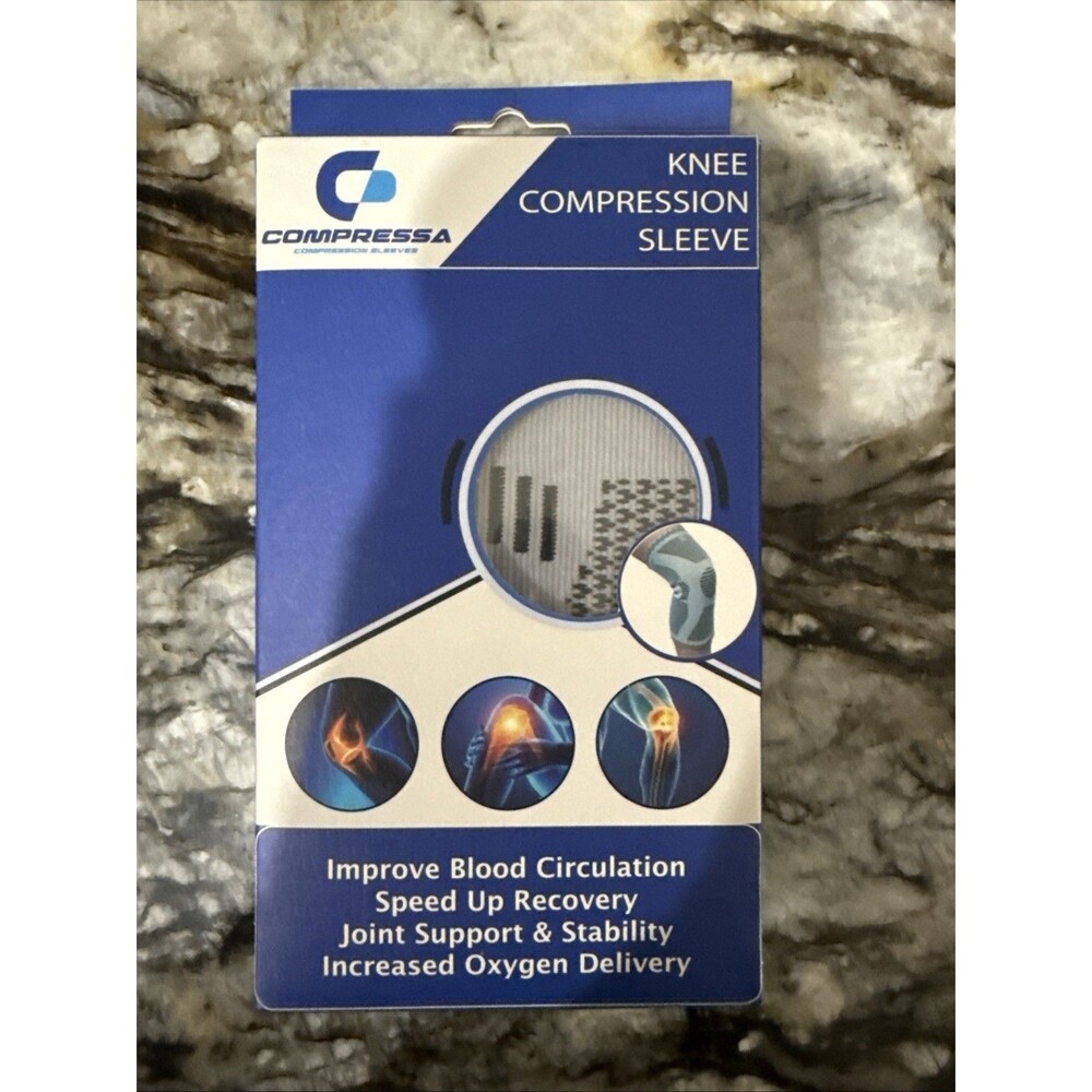 Compressa Knee Compression Sleeve Support Brace Gray New in Box
